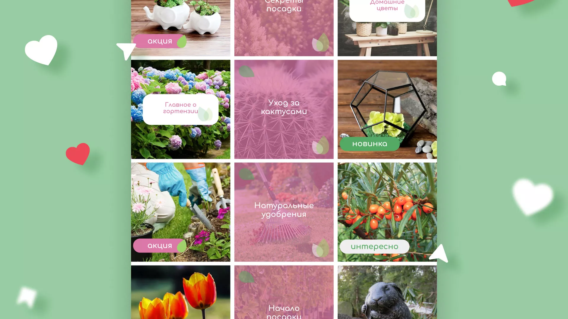 Разработка оформления профиля Instagram для магазина «Floraint» в Железноводске